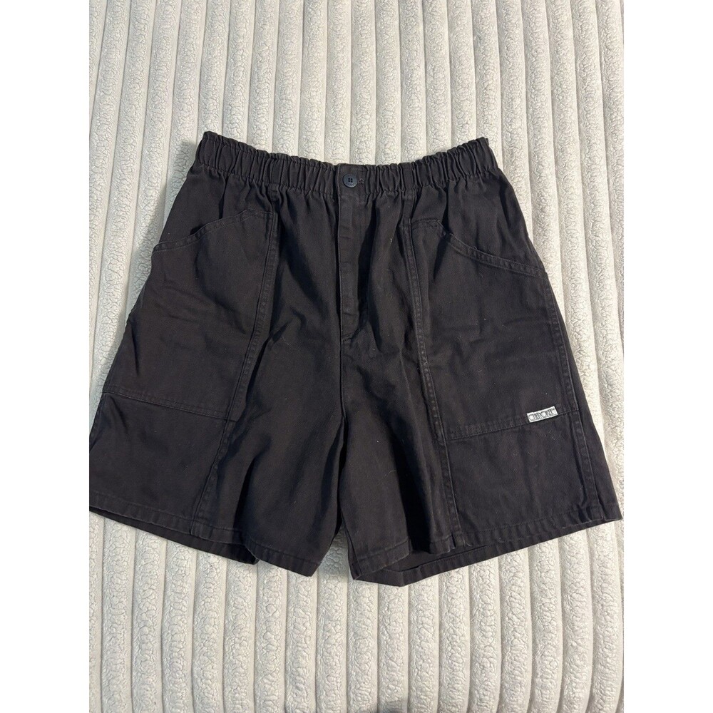 vintage 80s Cherokee high waist paperbag denim shorts Women 16 black Indian logo